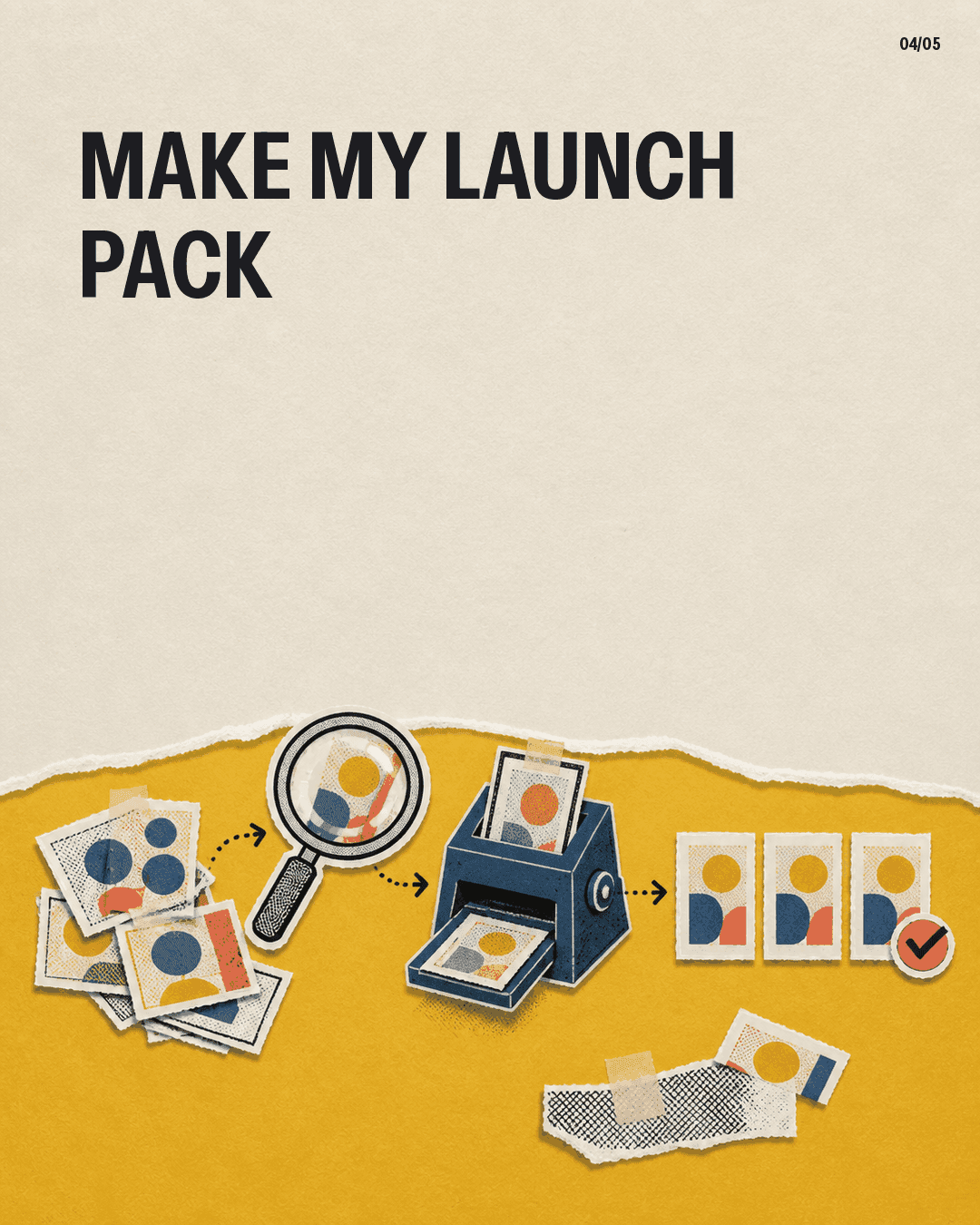 A coordinated website launch composition