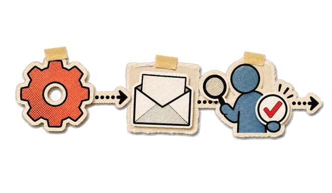 An agent prepares work for a person to review